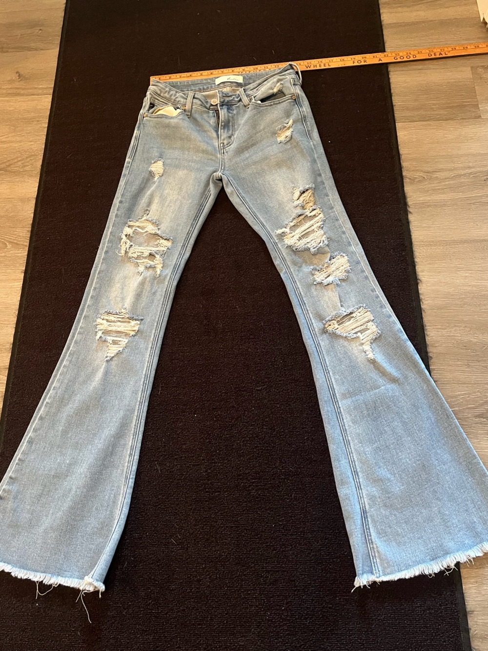 KanCan Light Wash Distressed Flare Jeans